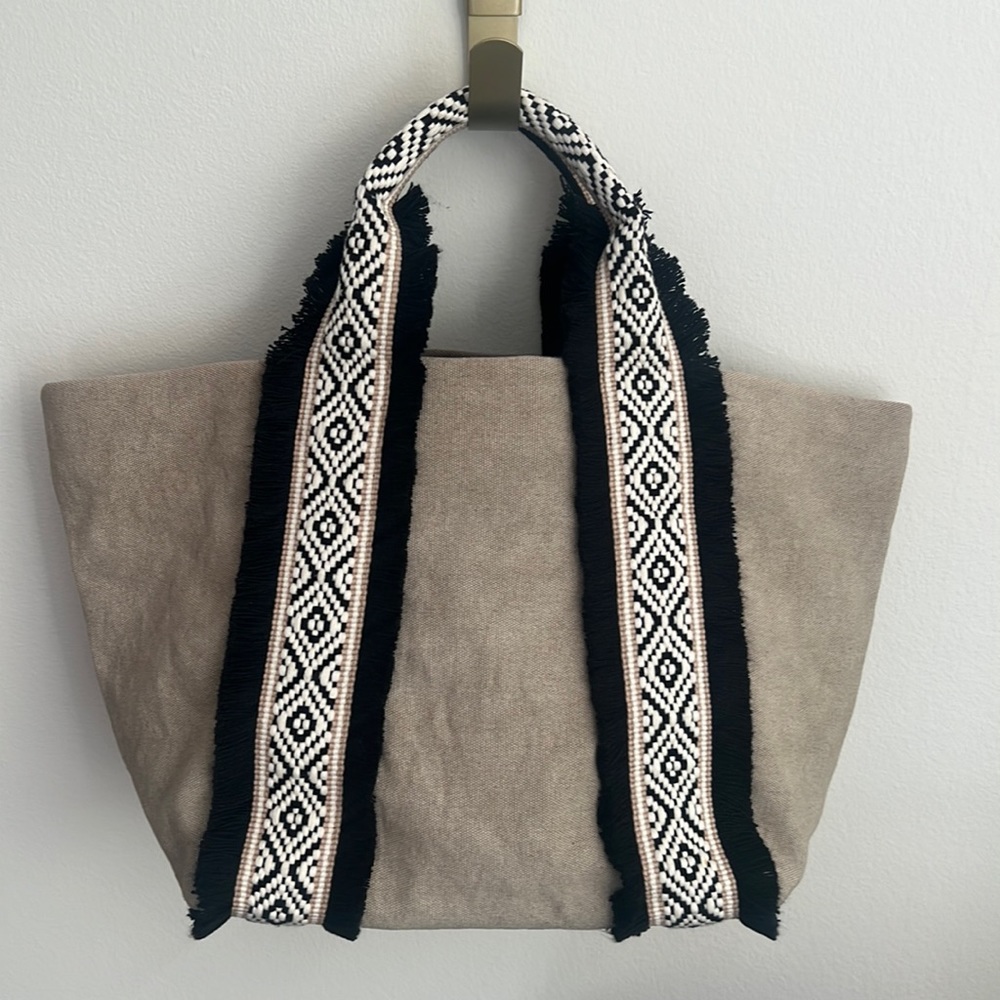 CONVALORE Italian Canvas Tote, Color: Natural